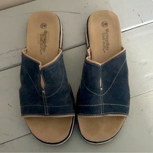 Navy slide sandals size 9 wide